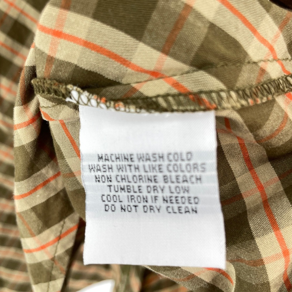 Pelle Pelle Mens XL Plaid Button Down Shirt Brown Orange Embroidered Y2K NWT VTG - Picture 8 of 10